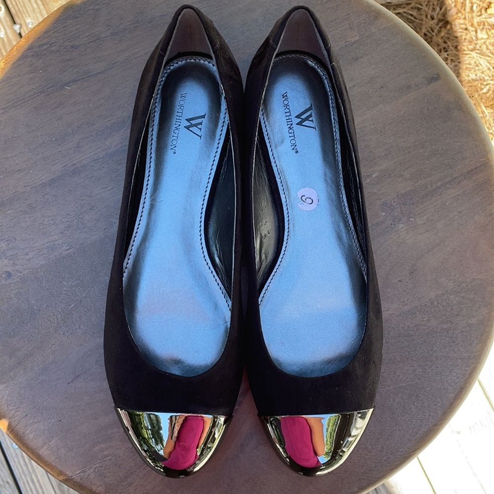 Worthington Flat Slip-On Shoe Size 9 Black